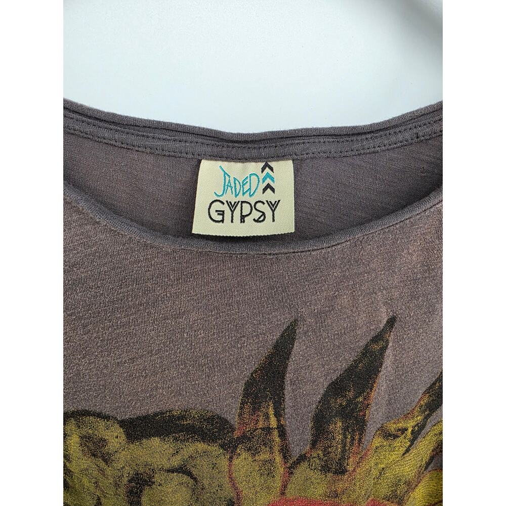 Jaded Gypsy Moon Dance Tee Brown Size Small Medium - Picture 3 of 5